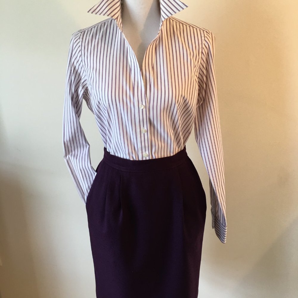 Plum wool skirt by Talbots - Size 4 - simple, professional